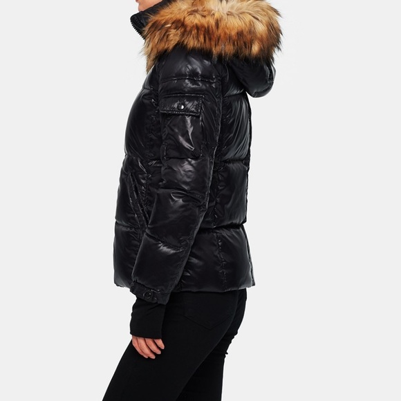 Faux fur trim hooded down puffer coat - Picture 3 of 7